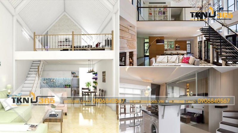 mẫu thiết kế nhà ống có gác lửng