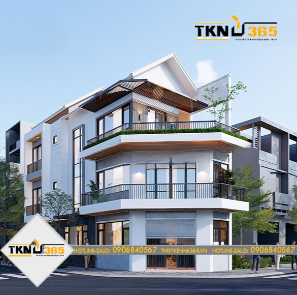 Thiết kế nhà hai mặt tiền kinh doanh hiện đại, đơn giản