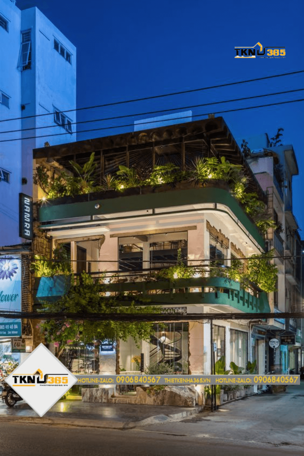 Mẫu nhà 2 mặt tiền kinh doanh theo phong cách hiện đại