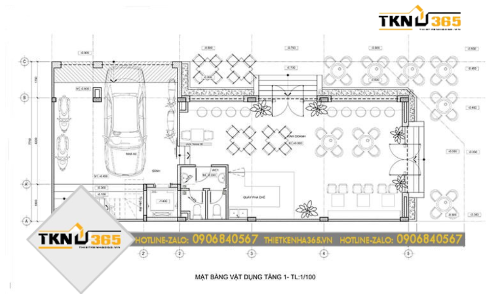 Mặt bằng tầng 2 nhà 4 tầng 2 mặt tiền kinh doanh