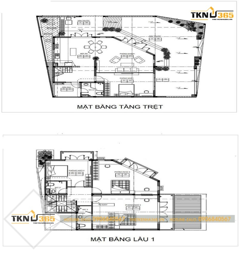 Mặt bằng công năng biệt thự Pháp cổ điển đẹp xuất sắc