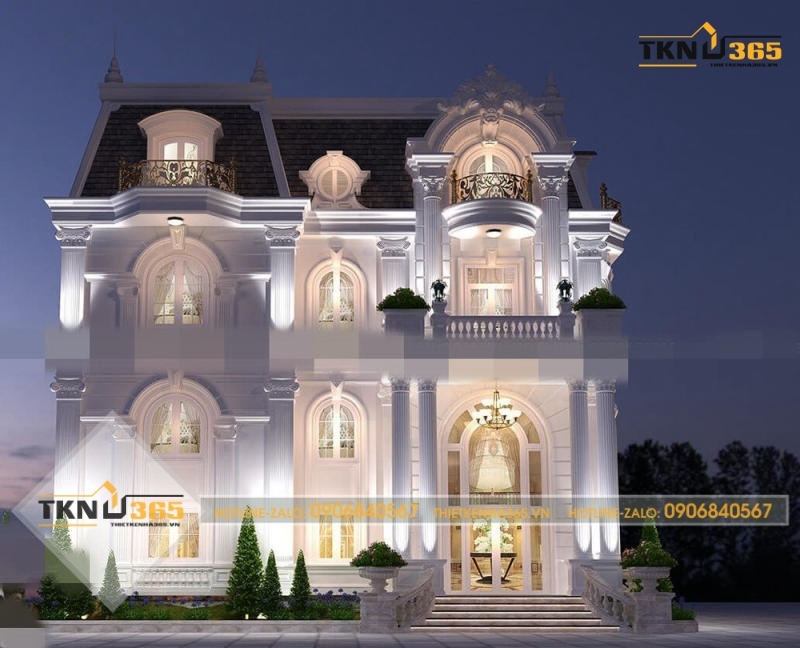 Mẫu thiết kế biệt thự Pháp cổ điển