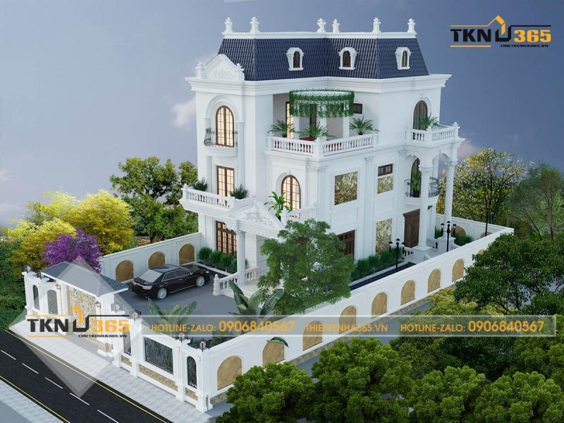 Mẫu thiết kế biệt thự nhà vườn kiểu Pháp