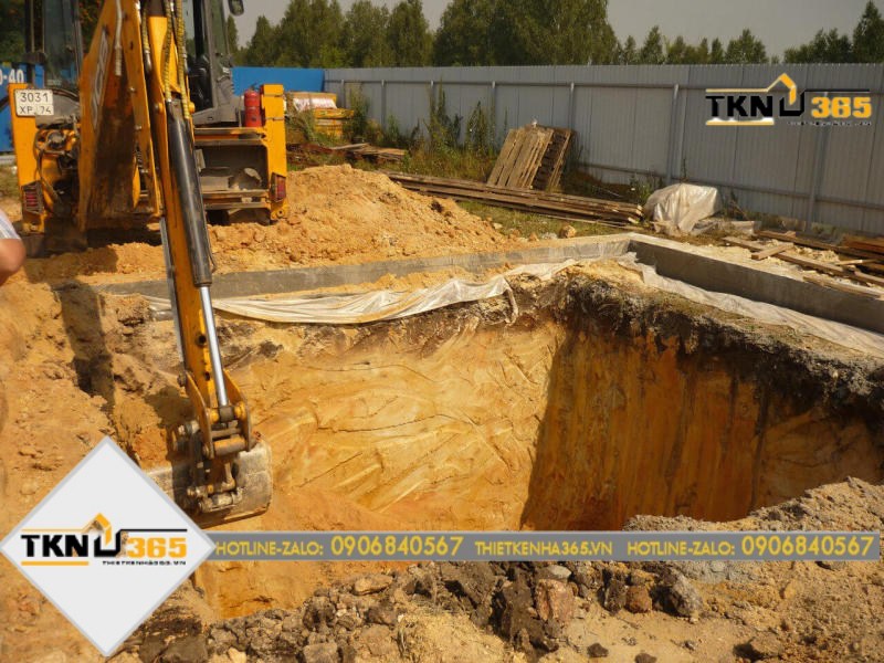 quy trình thi công nhà phố có tầng hầm