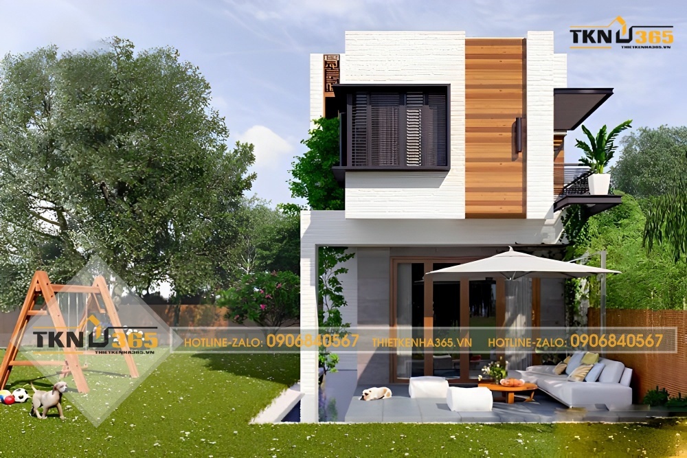 thiết kế nhà 2 tầng đẹp giá 400 triệu