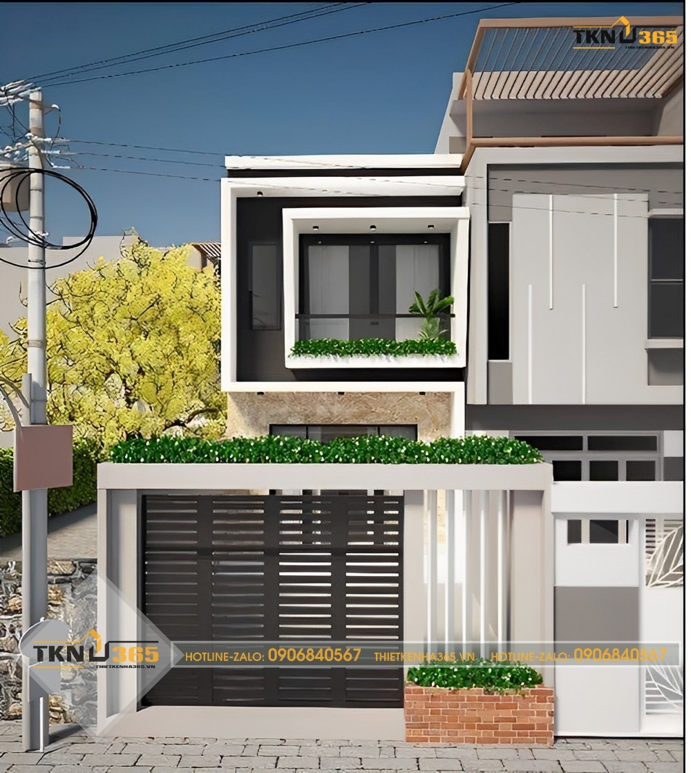 thiết kế nhà 2 tầng 400 triệu