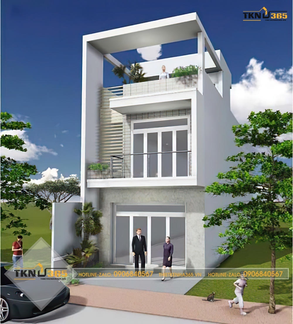 Mẫu nhà 2 tầng 400 triệu có thêm tầng thượng có thể dùng làm nơi thư giãn