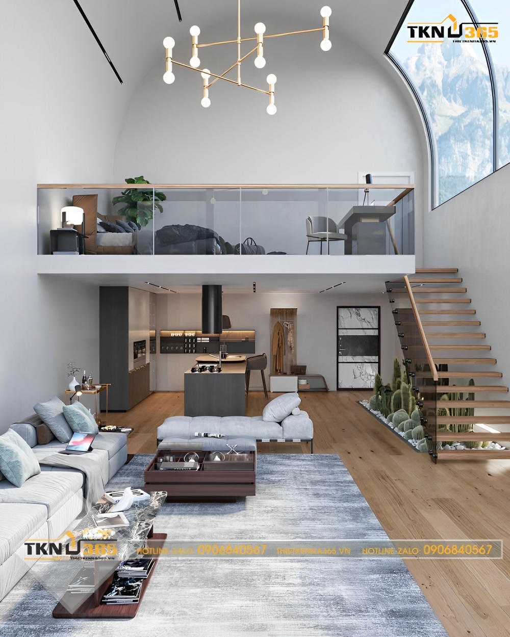 Mẫu nhà đẹp 35m2 có tầng lửng thoáng đãng