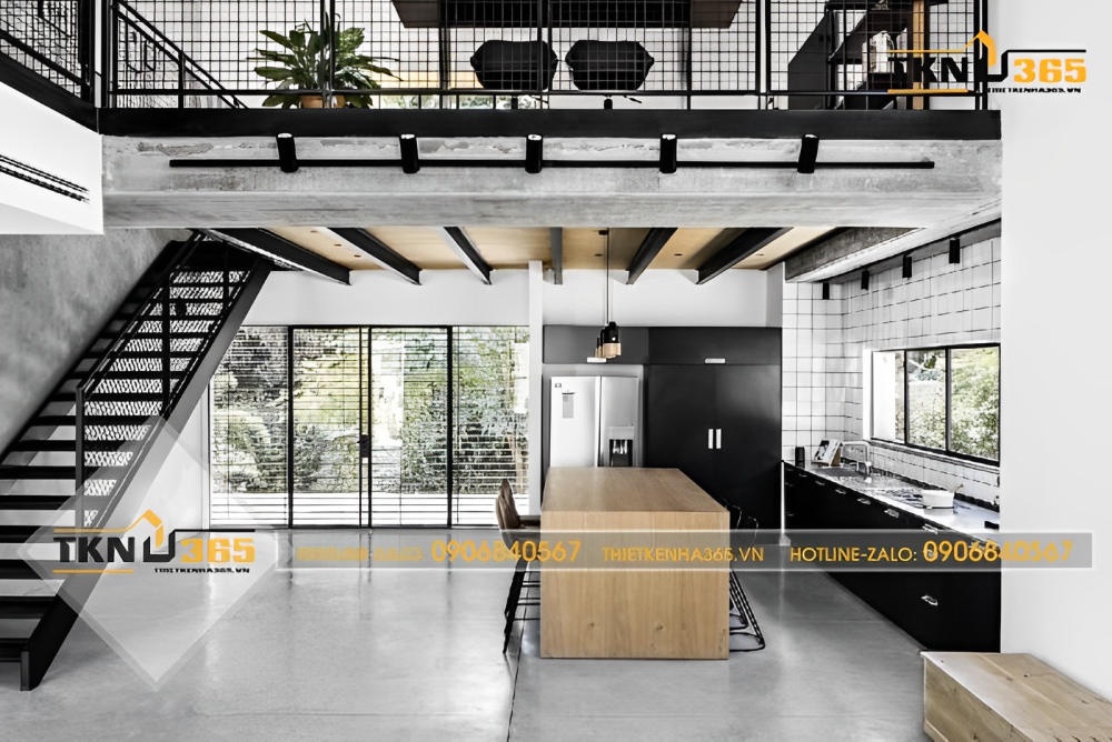 Mẫu nhà 35m2 thiết kế đẹp có gác lửng tận dụng nguồn sáng tự nhiên