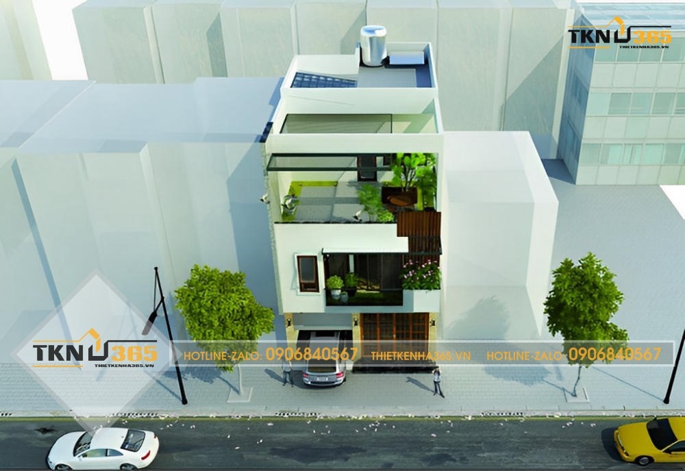 mẫu nhà phố có tầng bán hầm