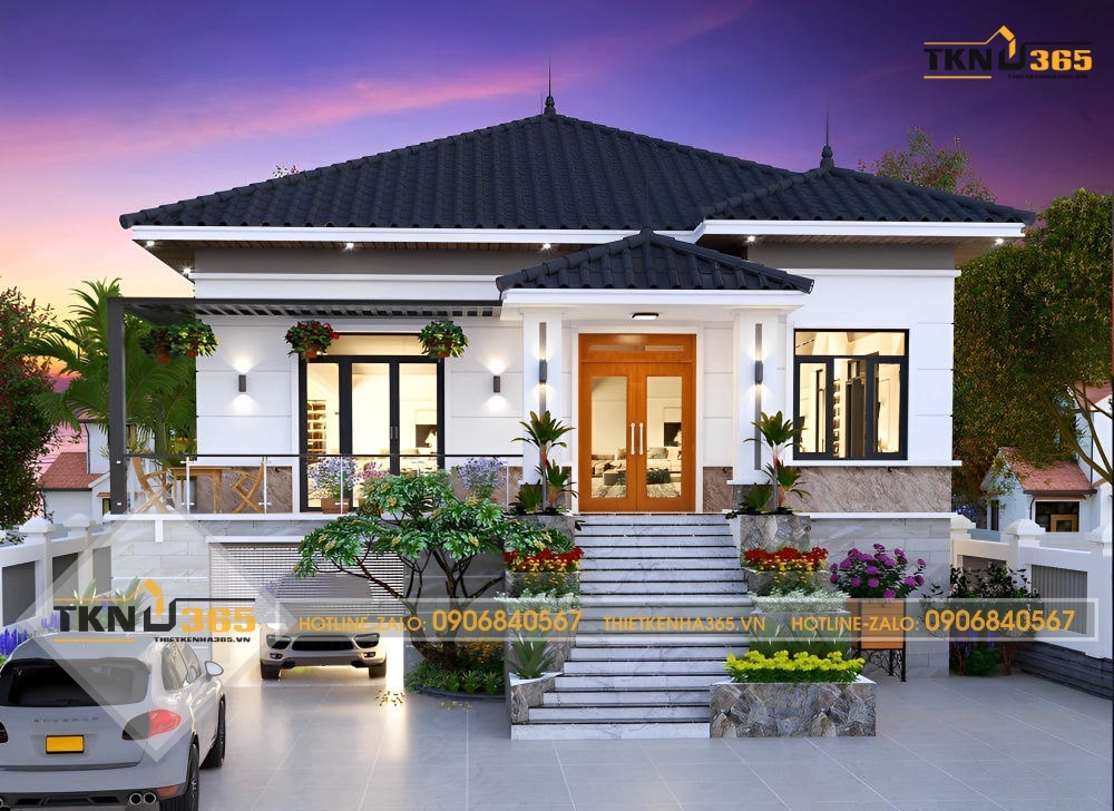 Mẫu thiết kế nhà biệt thự có tầng bán hầm