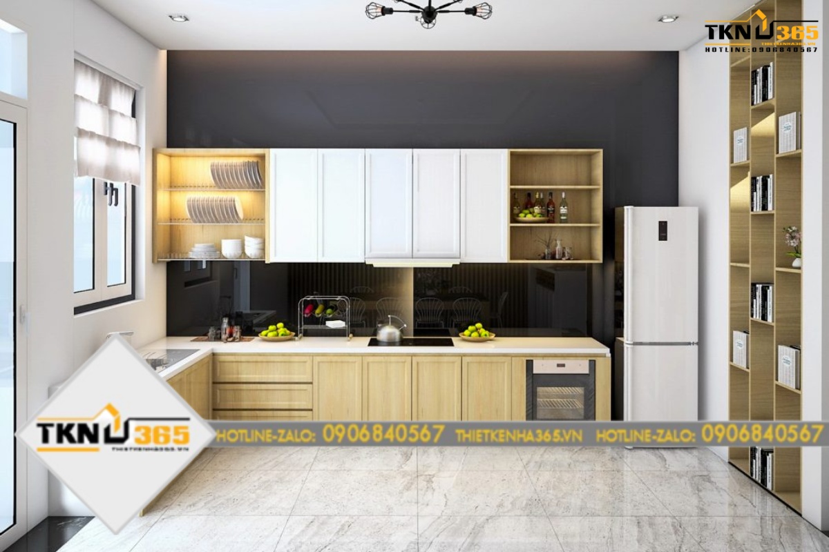 Phòng bếp mẫu nhà 5x16m