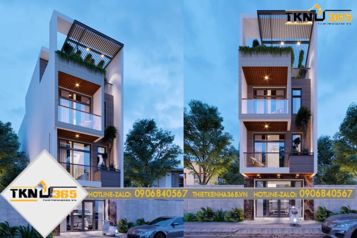 Mẫu thiết kế nhà diện tích 5x16m lệch tầng