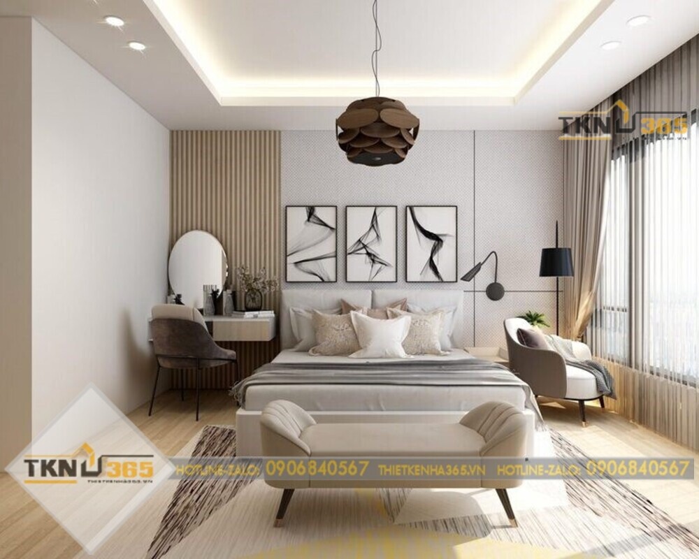 Phòng ngủ sang trọng của nhà giật tầng