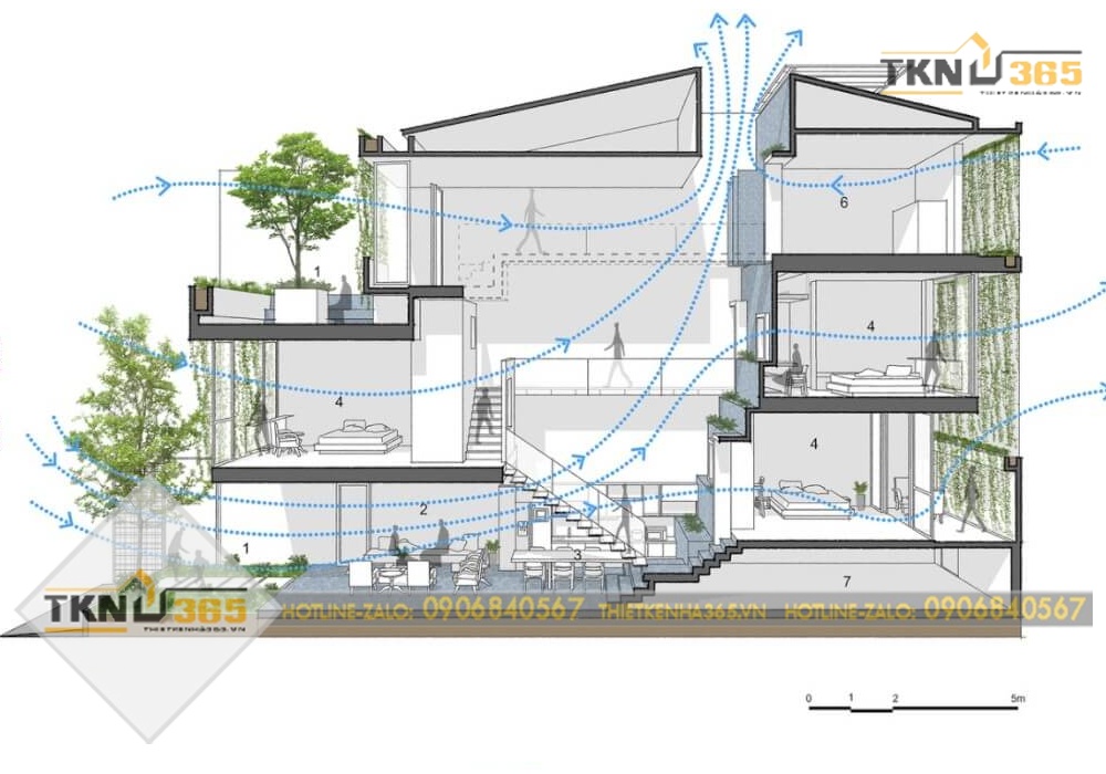 Thiết kế nhà lệch tầng