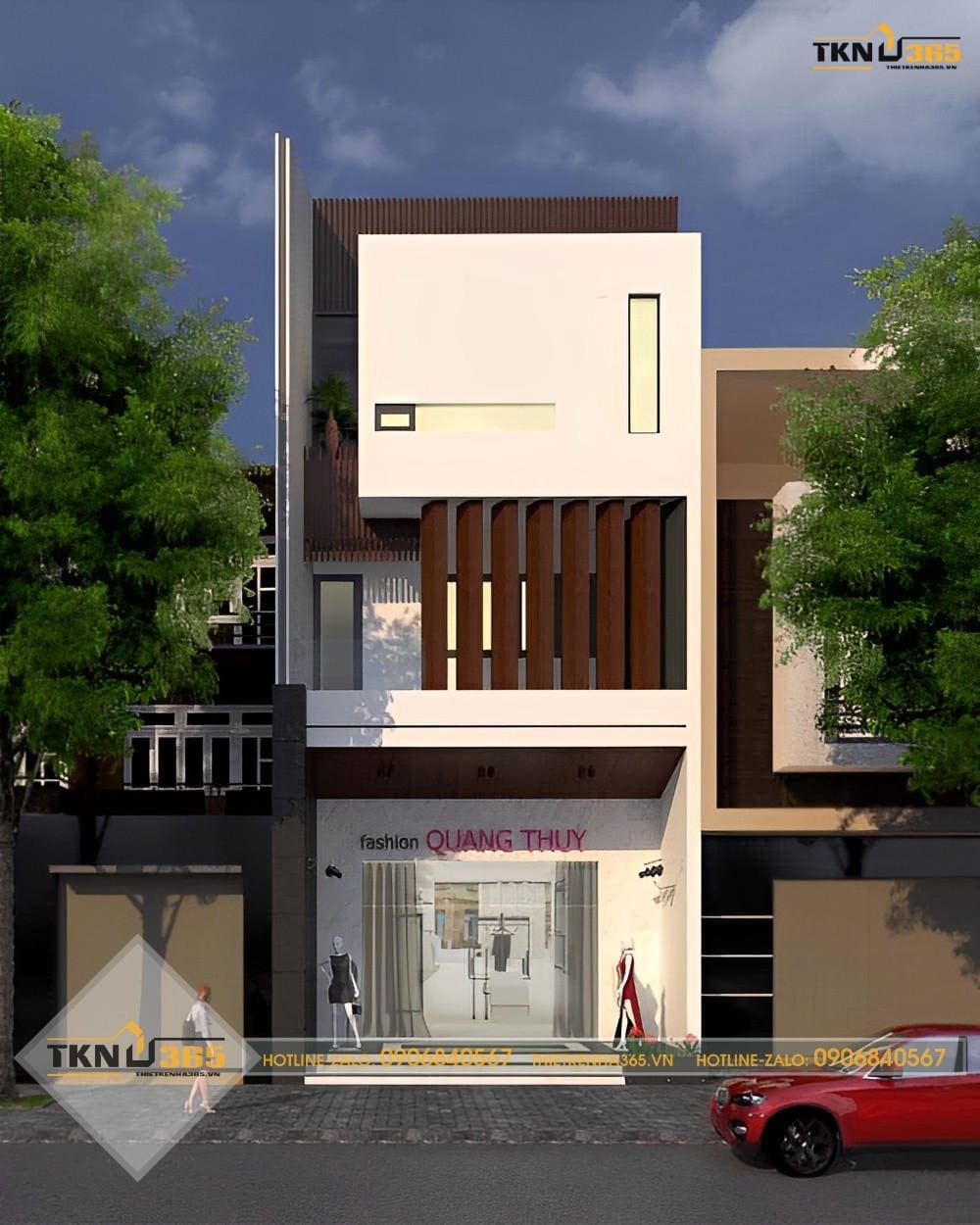 thiết kế nhà ống mặt phố kinh doanh