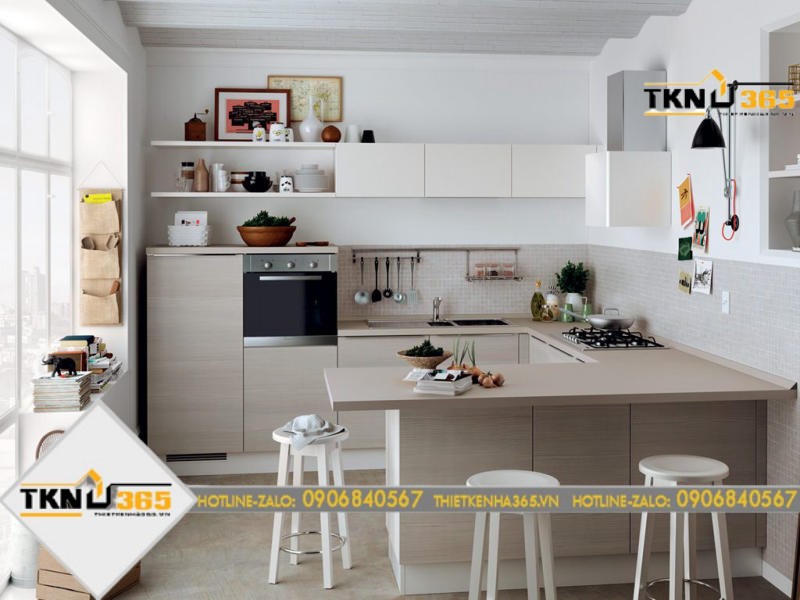 Nội thất phòng bếp nhà diện tích nhỏ 15m2