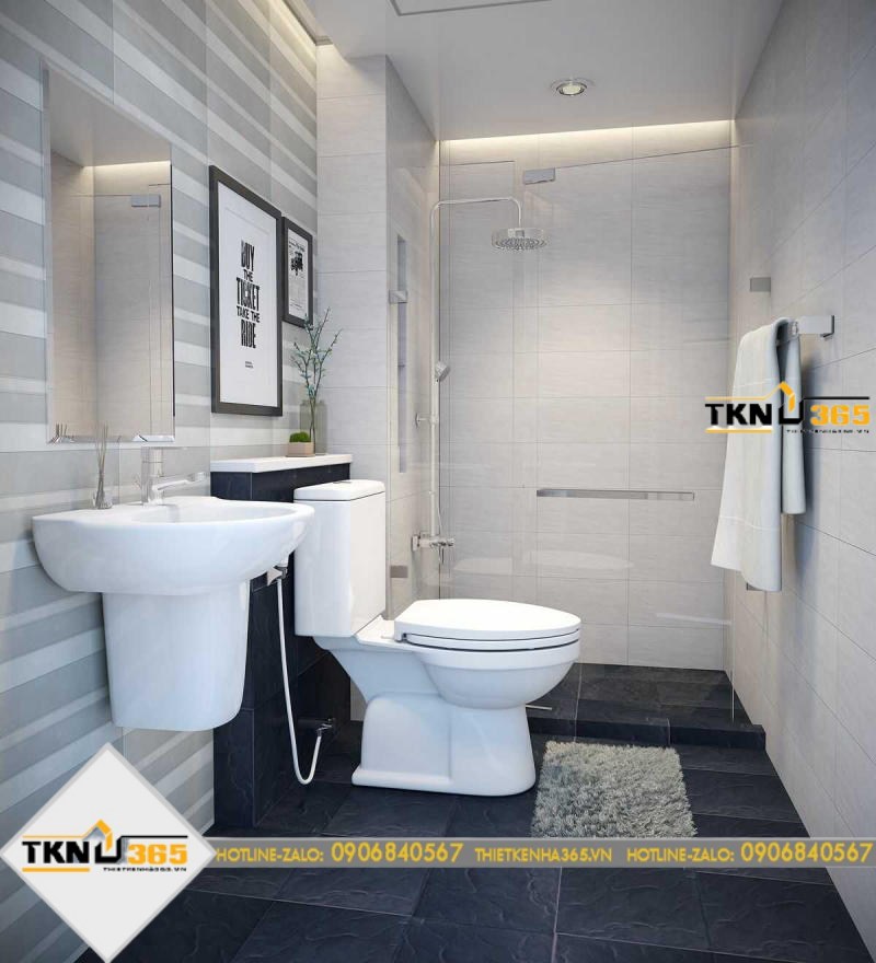 Nội thất phòng tắm mẫu nhà nhỏ 15m2