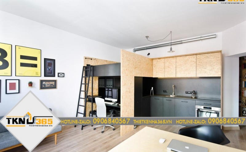 Thiết kế nhà 15m2 nhỏ đẹp sử dụng nội thất thông minh