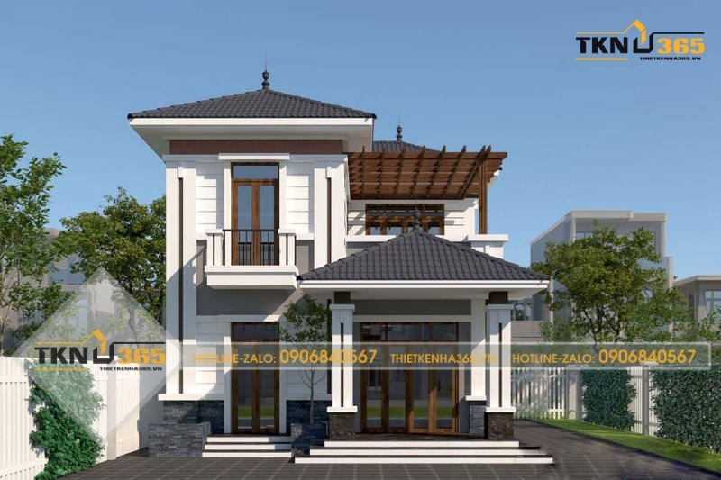 mẫu nhà vuông 8x9m