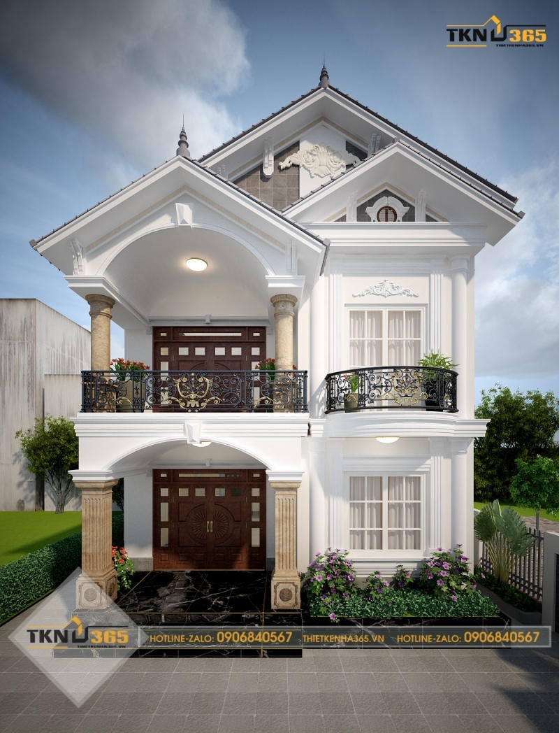 mẫu nhà vuông 8x9m