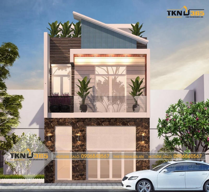 thiết kế nhà vuông 8x9m