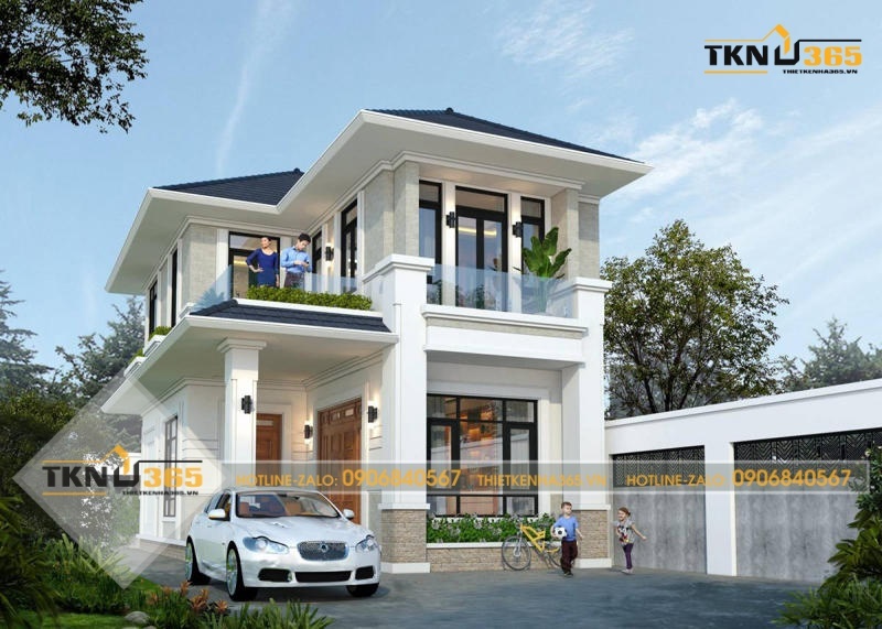 thiết kế nhà vuông 8x9m