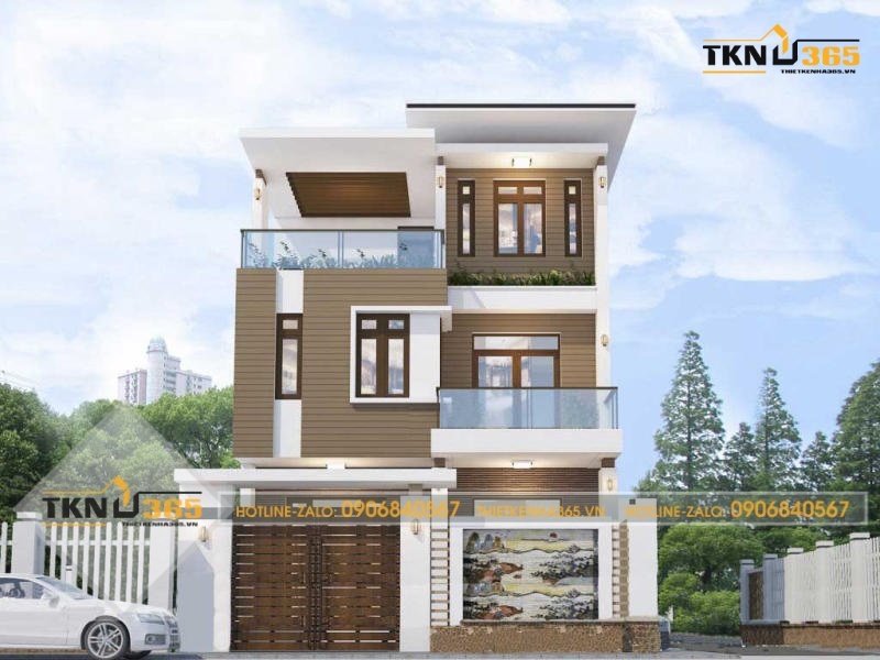 thiết kế nhà vuông 8x9m