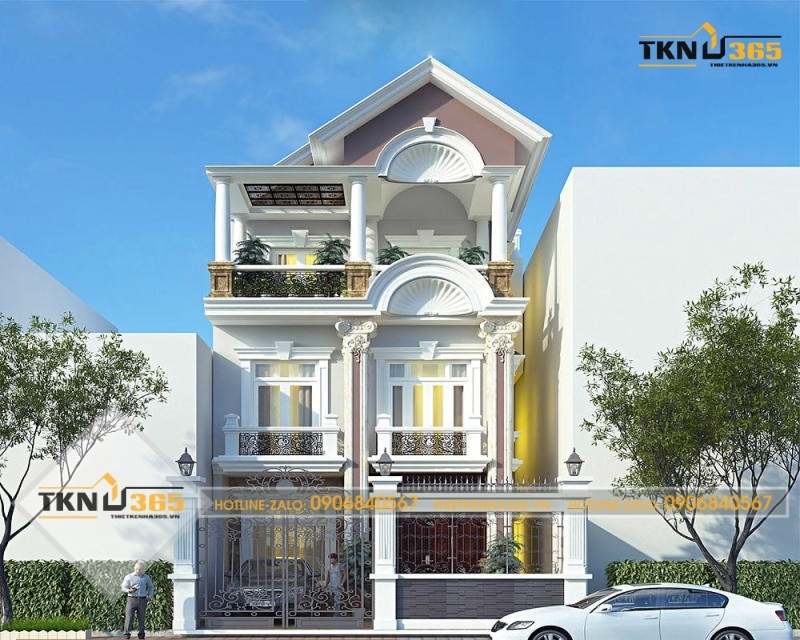 thiết kế nhà vuông 8x9m