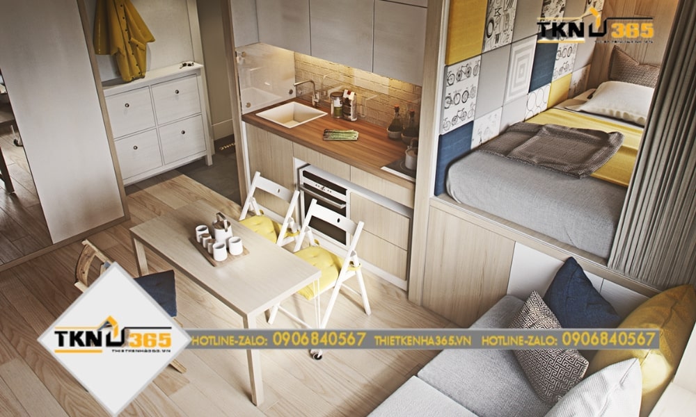 Thiết kế nhà nhỏ đẹp 15m2 nội thất thông minh tiết kiệm diện tích