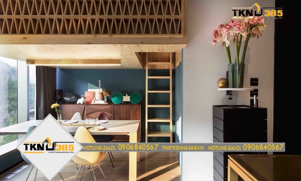 Mẫu nhà 15m2 sang trọng với nội thất gỗ