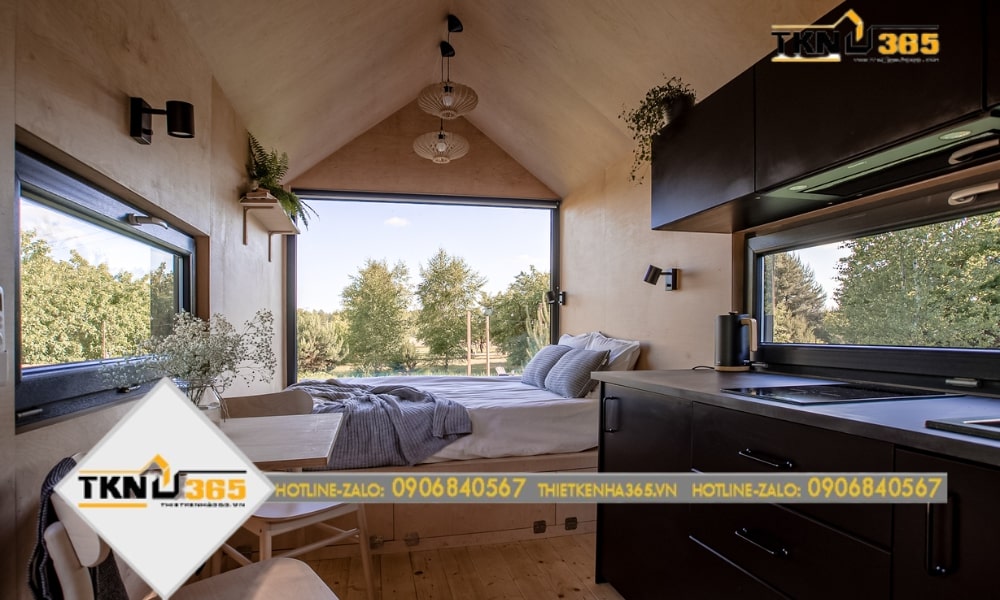 Mẫu nhà nhỏ 15m2 phong cách châu Âu