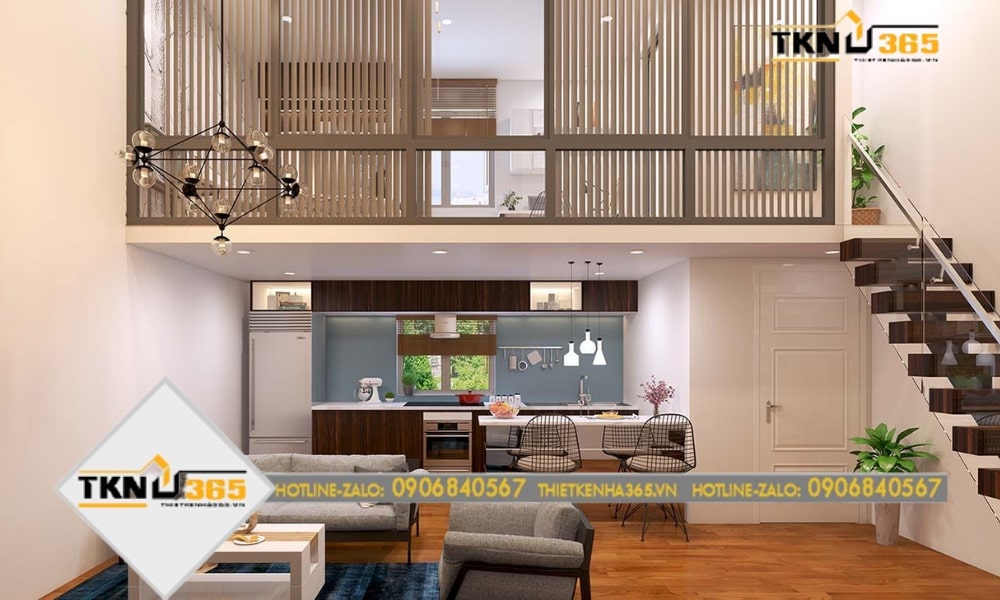 Mẫu nhà đẹp 15m2 gác lửng sang trọng