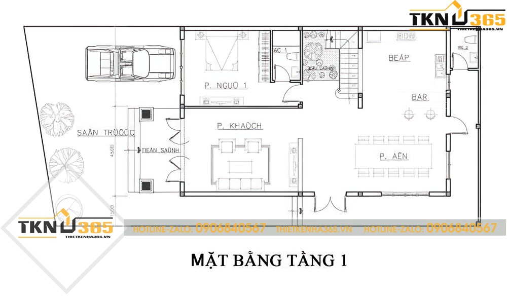 mẫu nhà 2 tầng chữ l 100m2