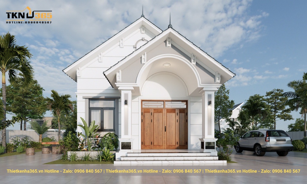 nhà cấp 4 mái thái 2 phòng ngủ