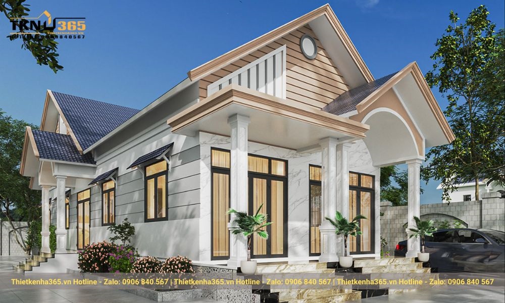 Mẫu nhà cấp 4 mái thái