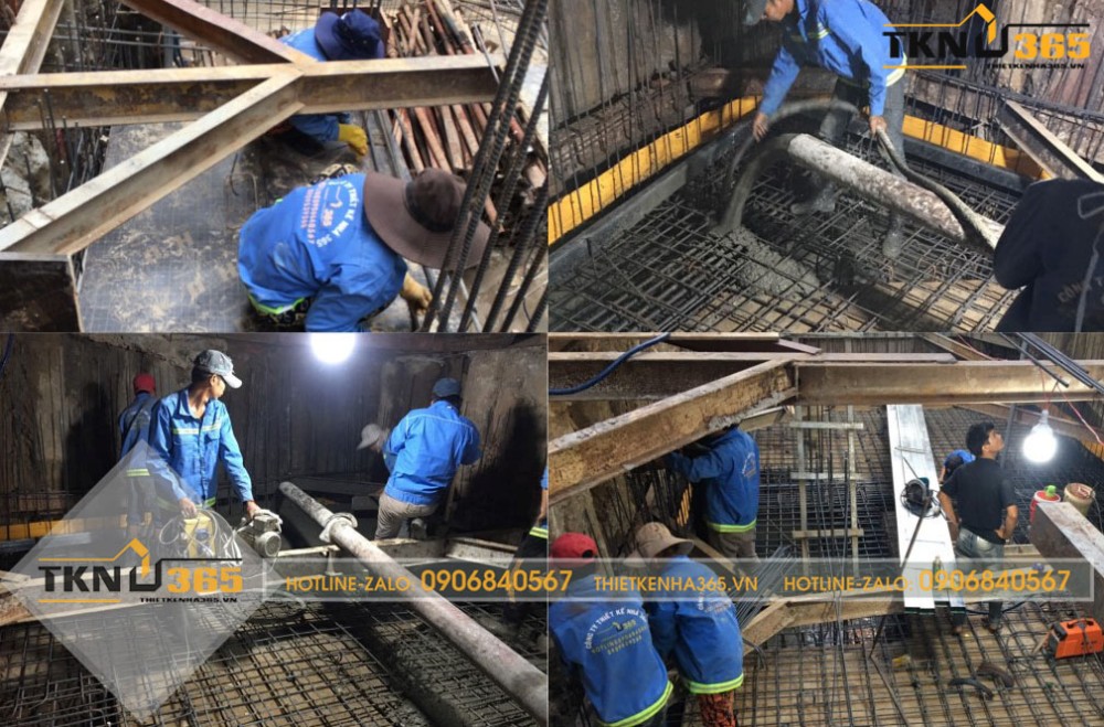 nhà 2 tầng 1 tum mái tôn