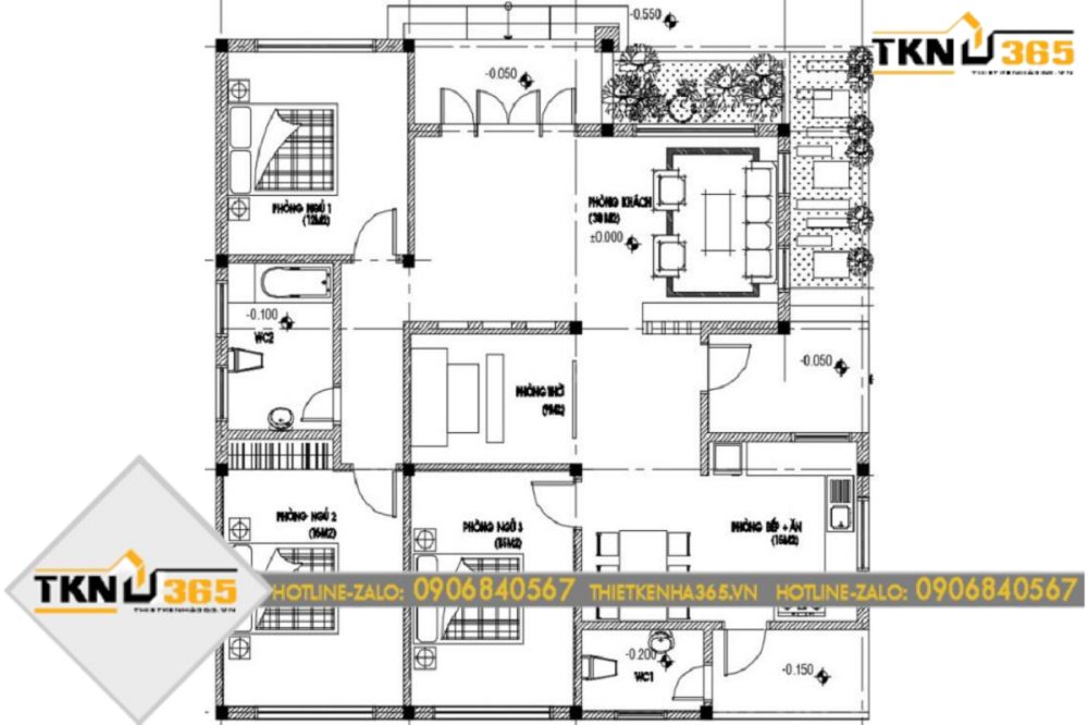 nhà cấp 4 mái bằng 