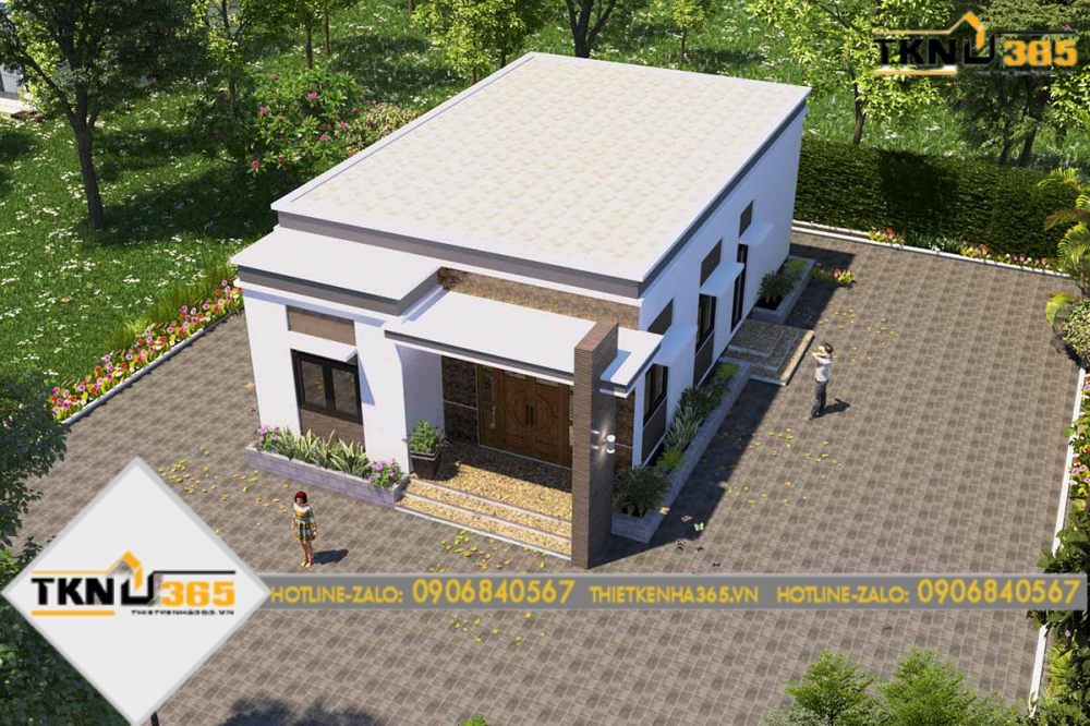 nhà cấp 4 mái thái 3 phòng ngủ