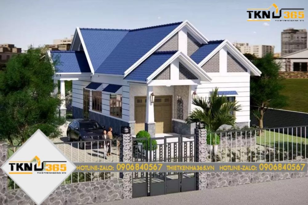 nhà cấp 4 mái thái 3 phòng ngủ