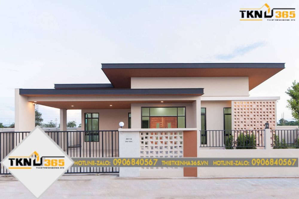 nhà cấp 4 mái thái 3 phòng ngủ