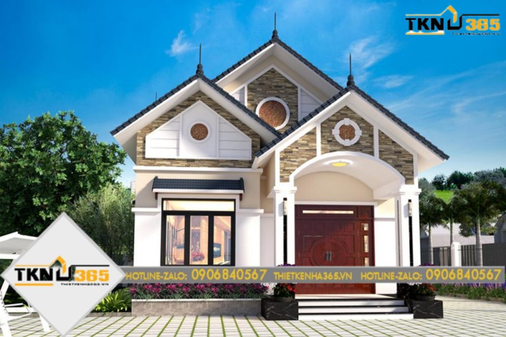 nhà cấp 4 mái thái 3 phòng ngủ