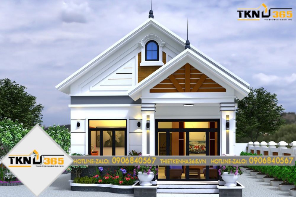 nhà cấp 4 mái thái 3 phòng ngủ