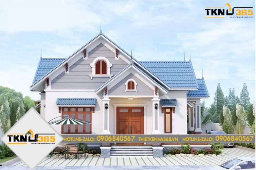 nhà cấp 4 mái thái 3 phòng ngủ