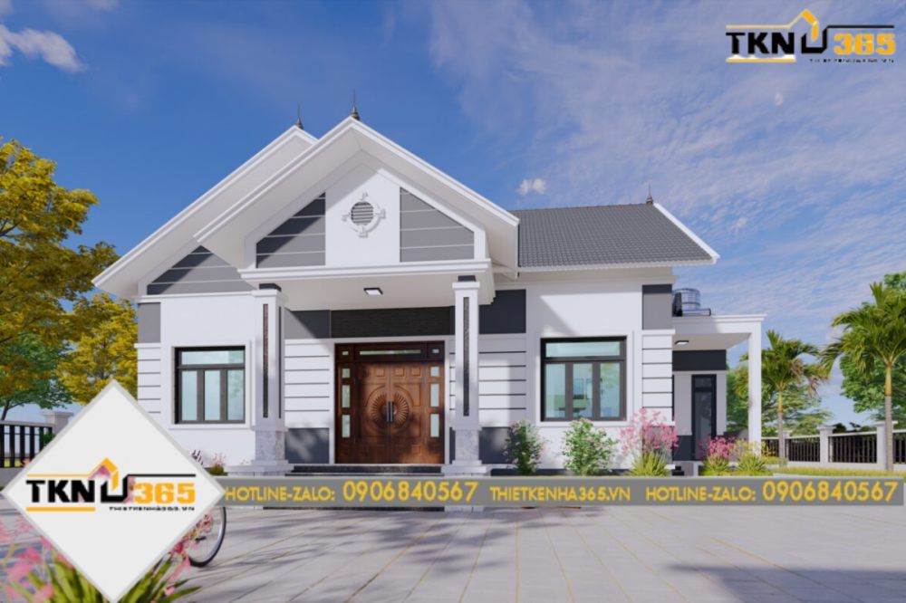 nhà cấp 4 mái thái 3 phòng ngủ