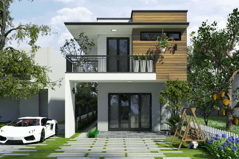 nhà đẹp hình vuông 8x8