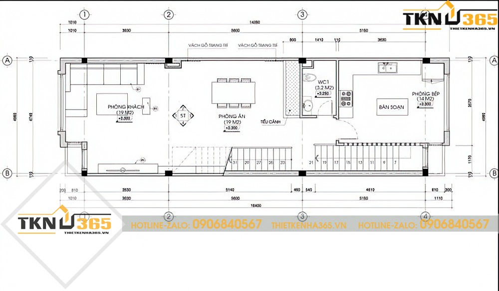 nhà lệch tầng 5x15 