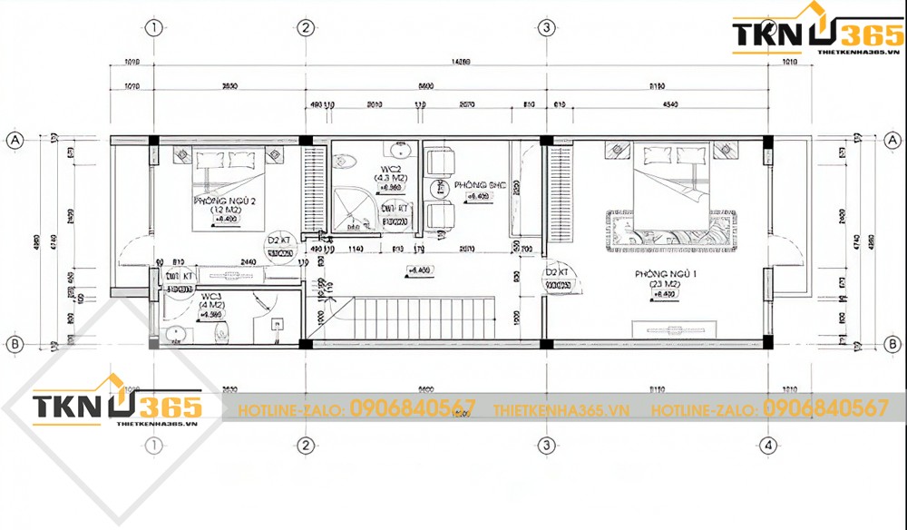 nhà lệch tầng 5x15 