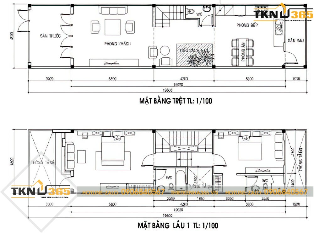 nhà lệch tầng 5×20