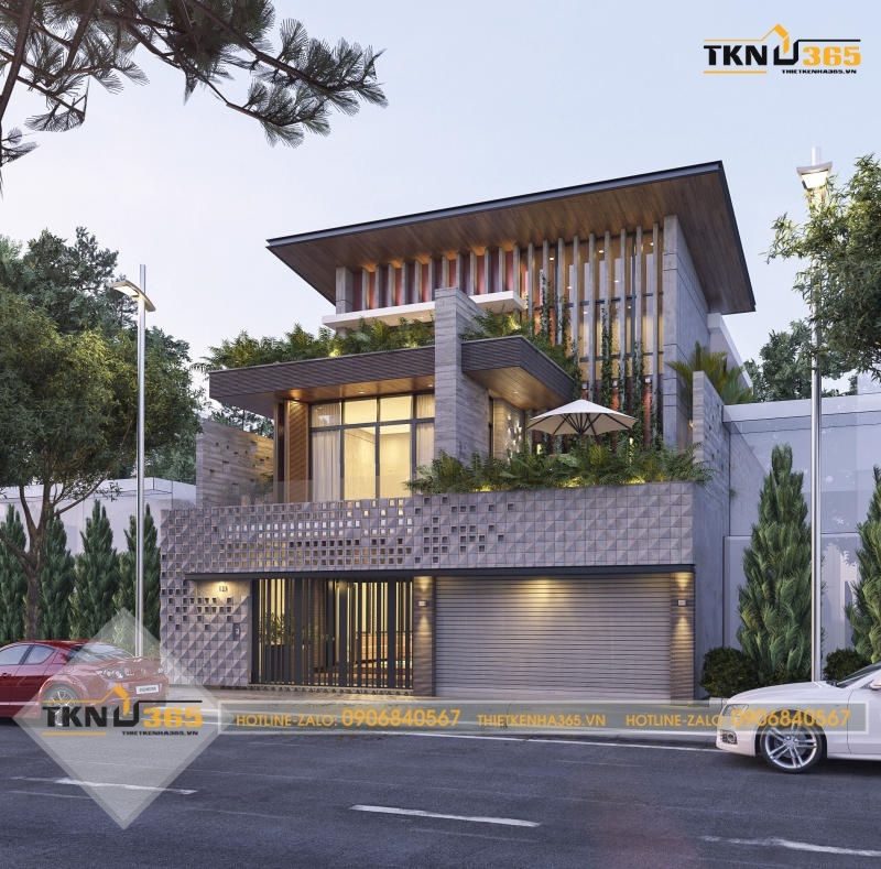 nhà biệt thự 3 tầng đẹp hiện đại